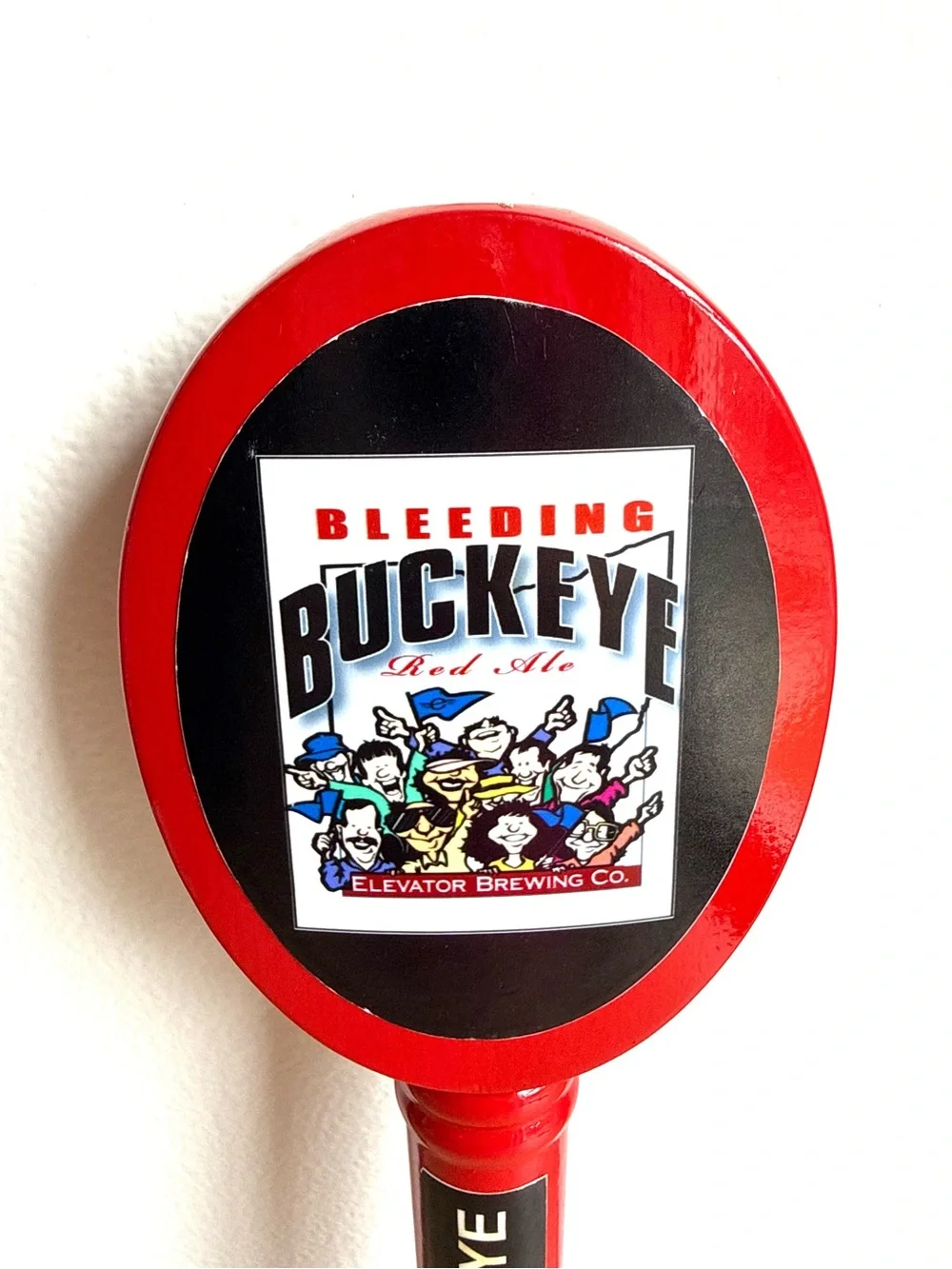 Elevator Brewing Bleeding Buckeye Craft Beer Bar Tap Handle Ohio State OSU Brew